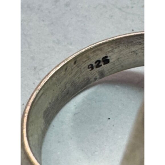 Estate Sterling Silver 925 Larimar Gemstone Ring Size 6.5 Triangle Shape 7.6g - Picture 5 of 8